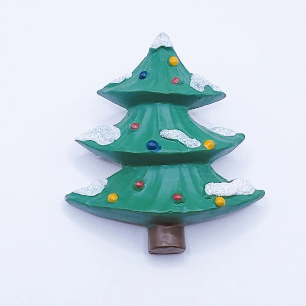 Festive Green Christmas Tree Brooch